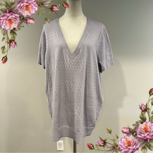 torrid Sweaters - Torrid V-Neck pale lavender Knit short sleeve plus size sweater size 3